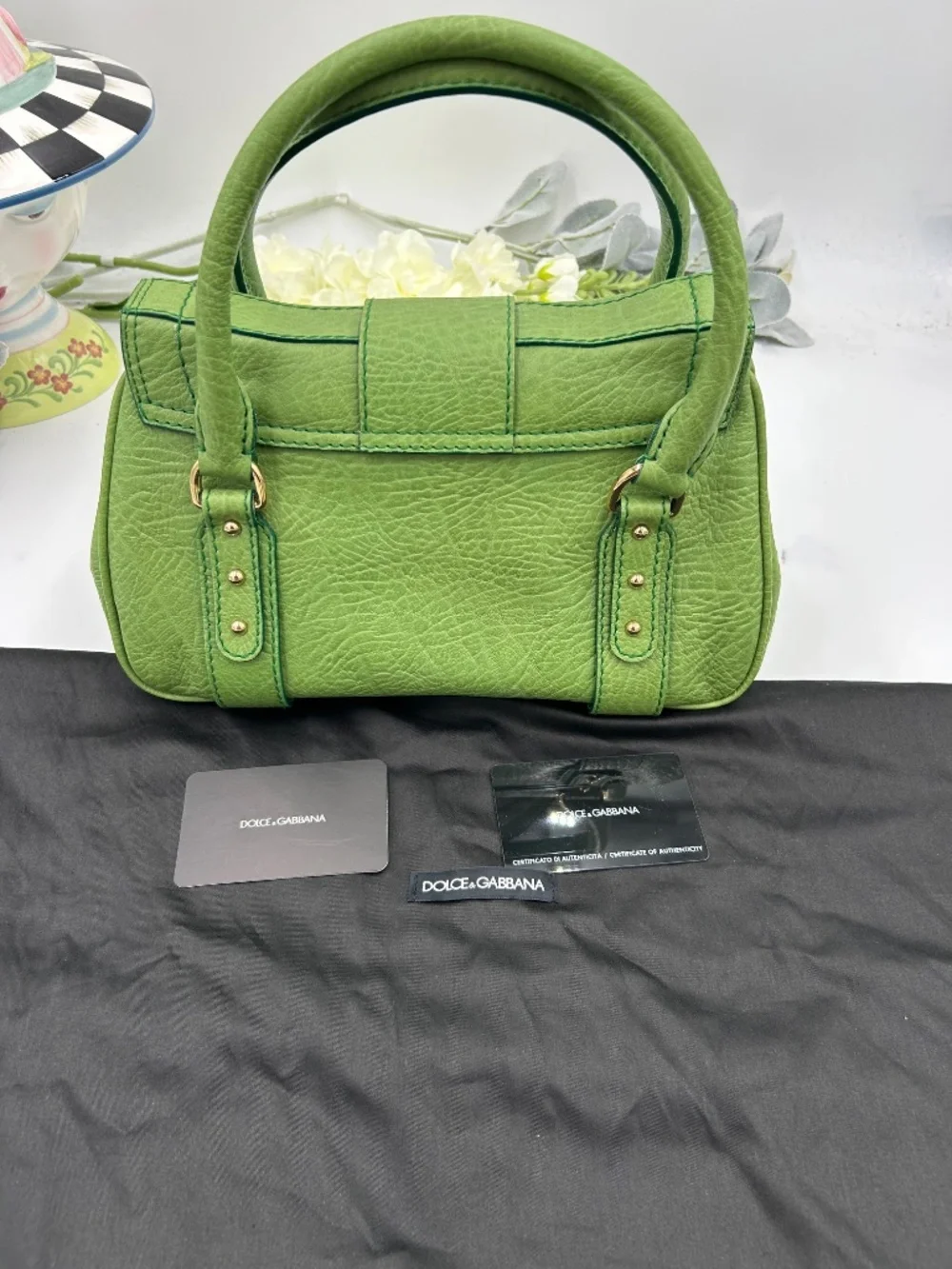 Women’s vintage Y2K-era Dolce & Gabbana Leather Sachel. Made in Italy.